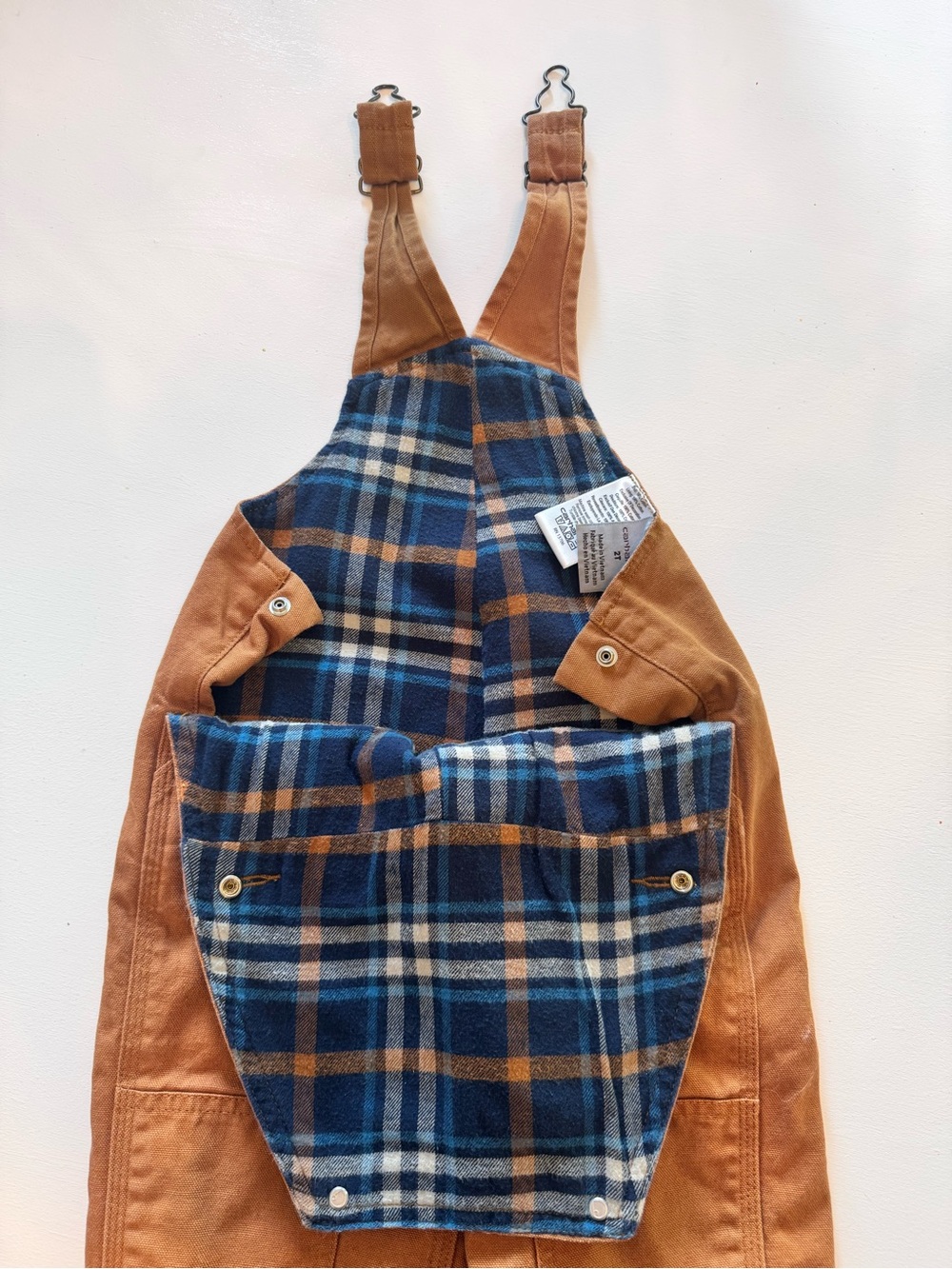 Carhartt Kids Tan/Brown Canvas Overalls - Picture 7 of 7